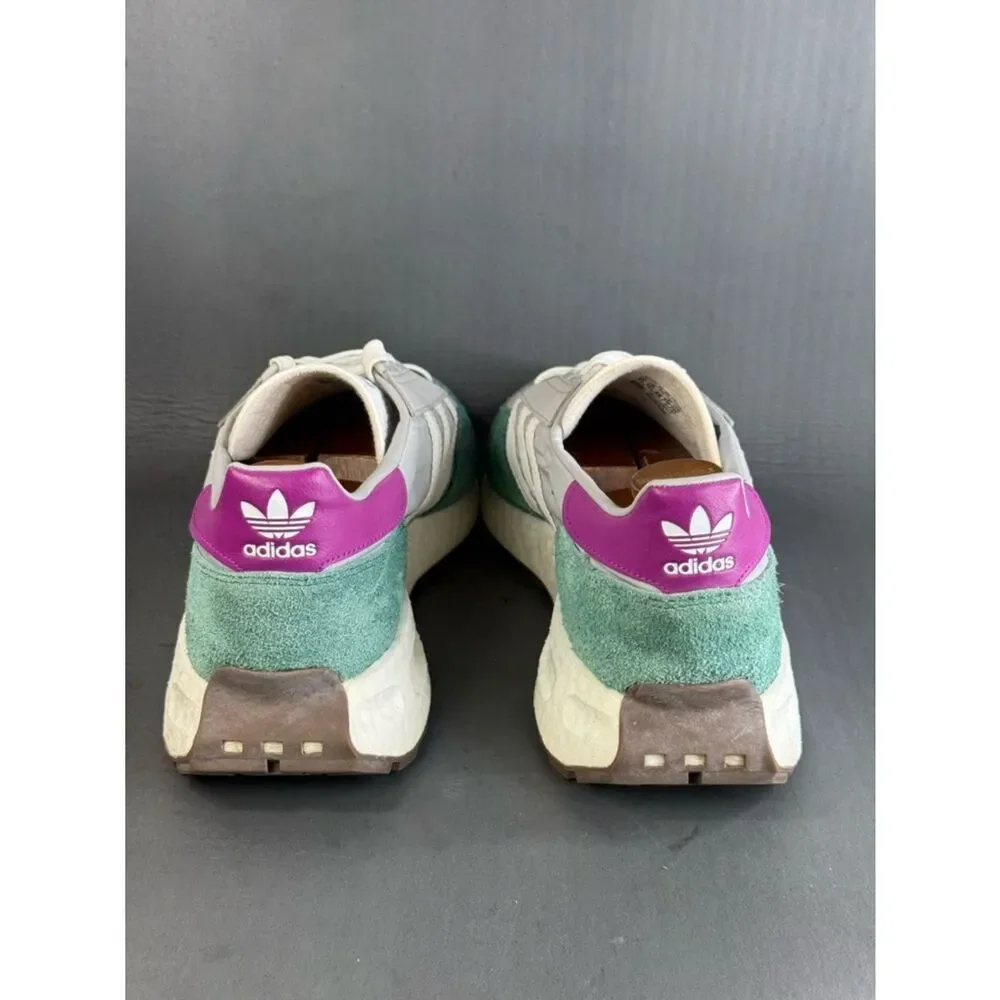 adidas Retropy E5 Grey Collegiate Green Purple athletic sneaker shoes men’s 13
